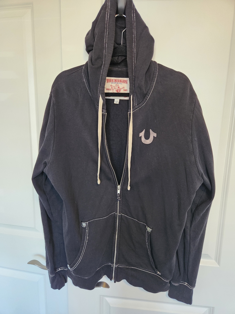 True Religion Black Hoodie. XL